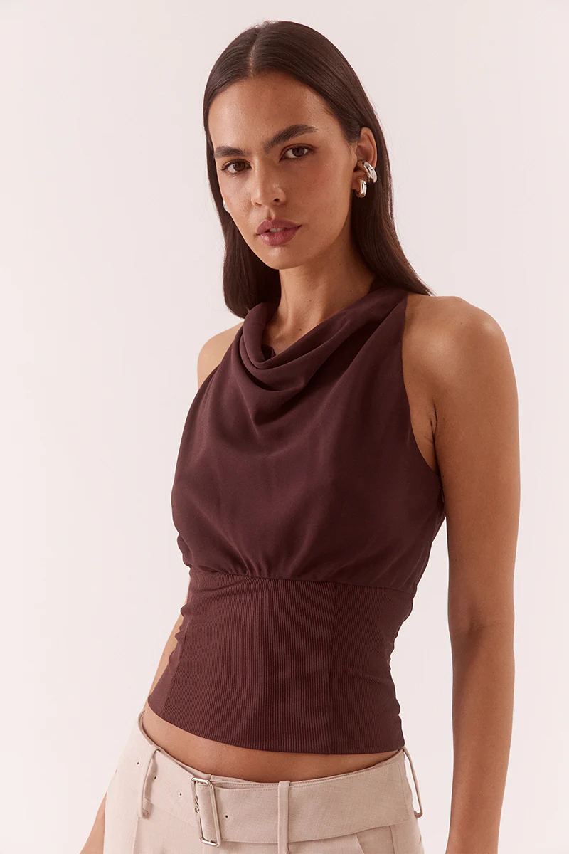 ADA HALTER TOP - CHOCOLATE - Image 2