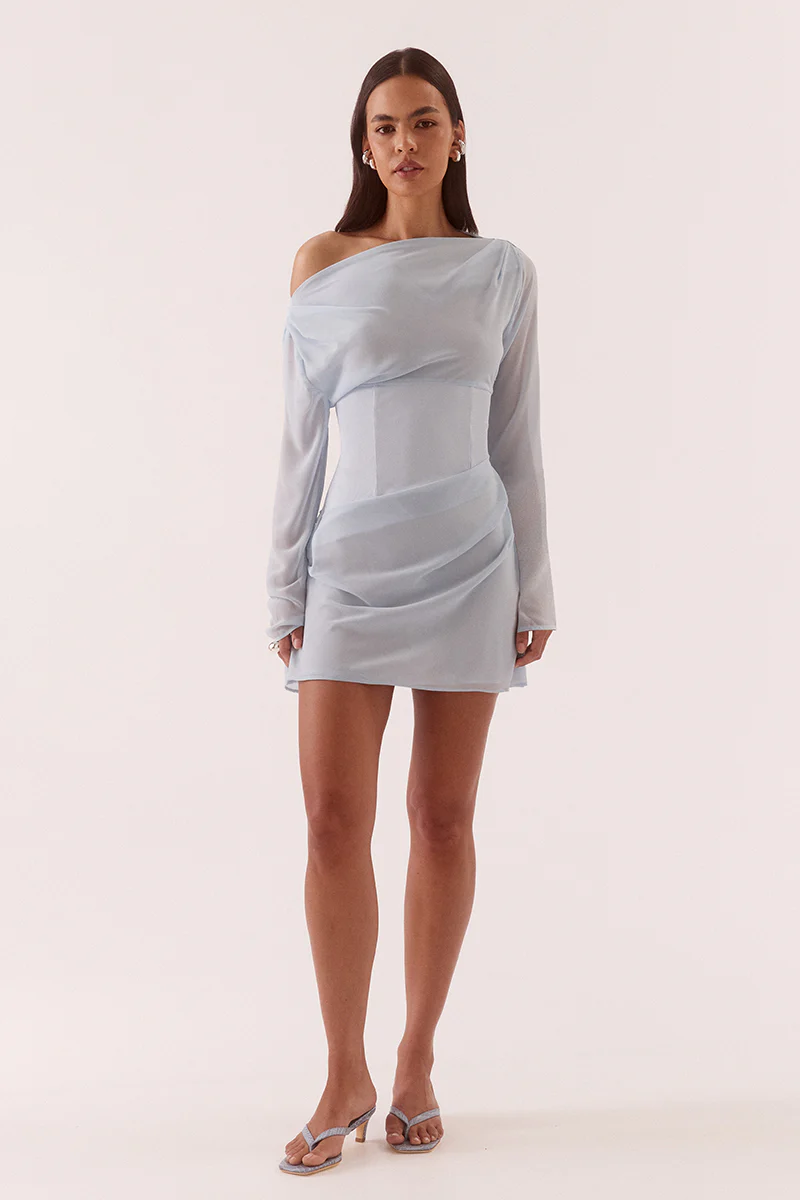 ADA LONG SLEEVE MINI - WHISPER BLUE
