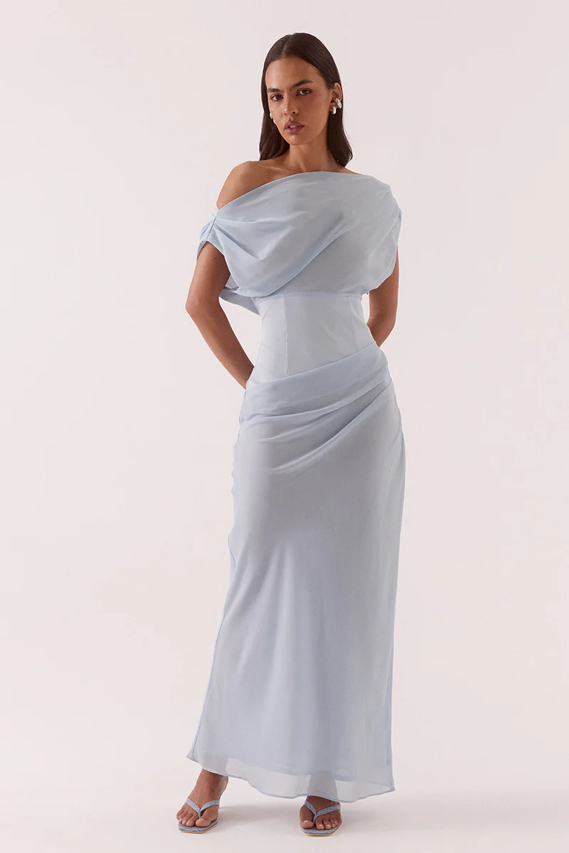 ADA OFF SHOULDER DRESS - WHISPER BLUE - Image 2
