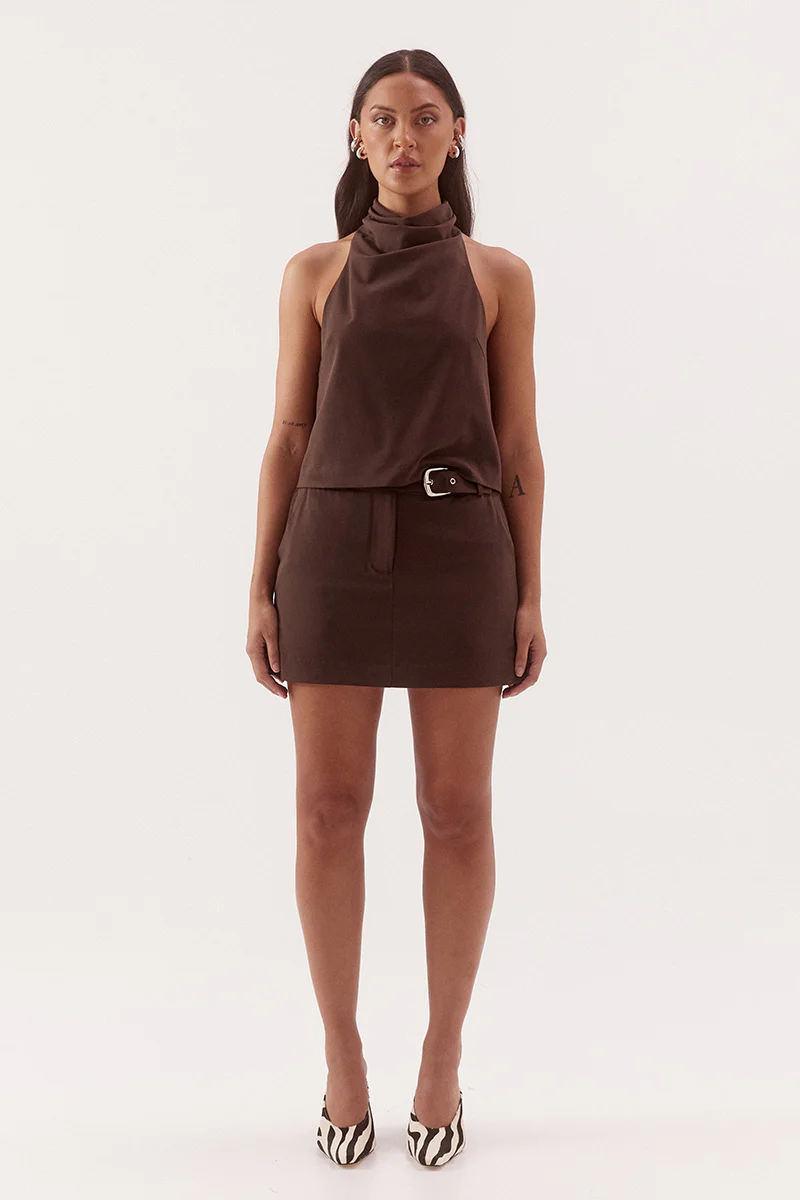 AMOREY SKORT - ESPRESSO