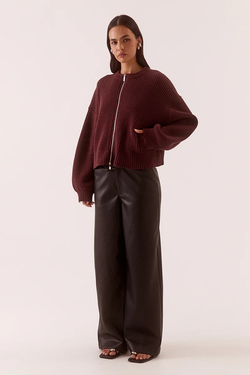 AXEL KNIT BOMBER - VINO - Image 4