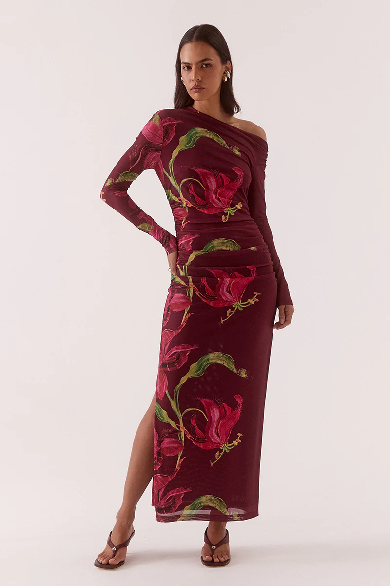 AZALEA LONGSLEEVE DRESS - VINO - Image 2