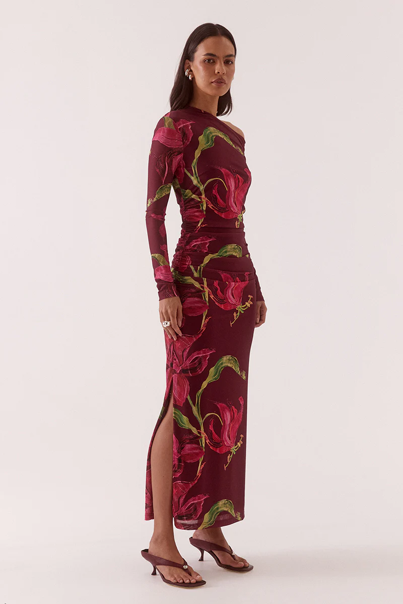 AZALEA LONGSLEEVE DRESS - VINO - Image 3