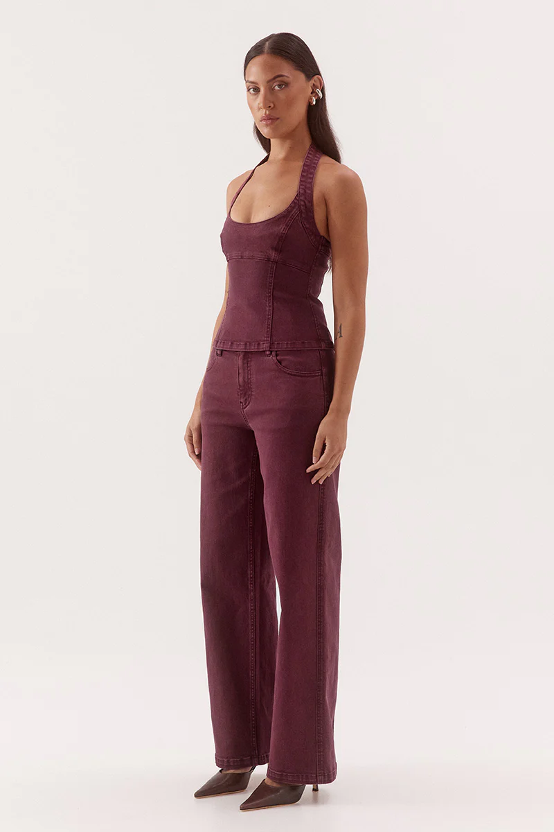 BLAINE DENIM BODICE - VINO - Image 4