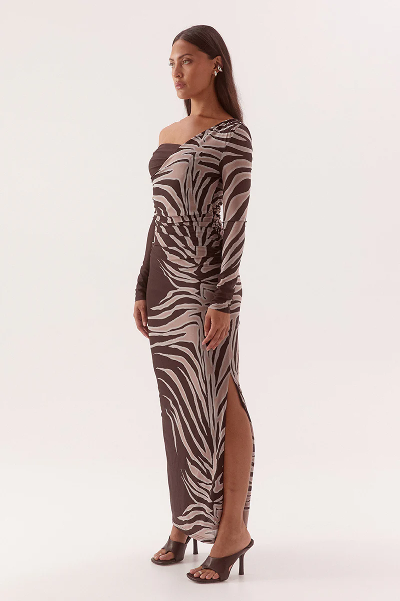 IVELLE LONGSLEEVE DRESS - ESPRESSO - Image 3