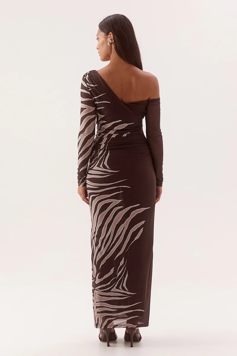 IVELLE LONGSLEEVE DRESS - ESPRESSO - Image 4