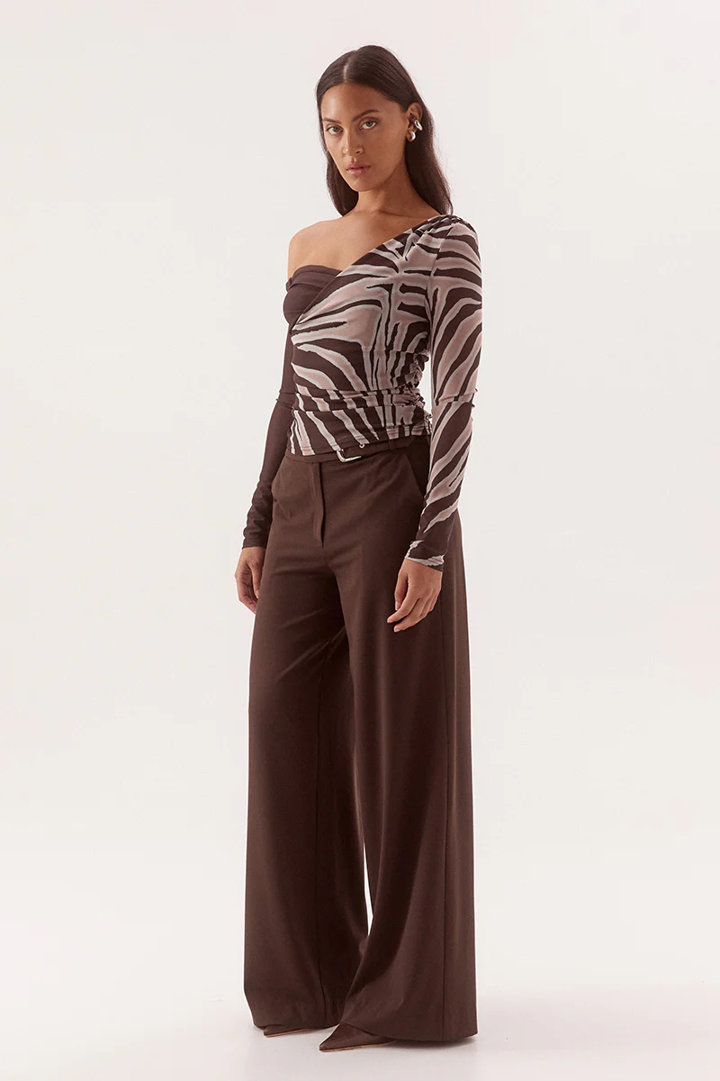 IVELLE LONGSLEEVE TOP - ESPRESSO - Image 3