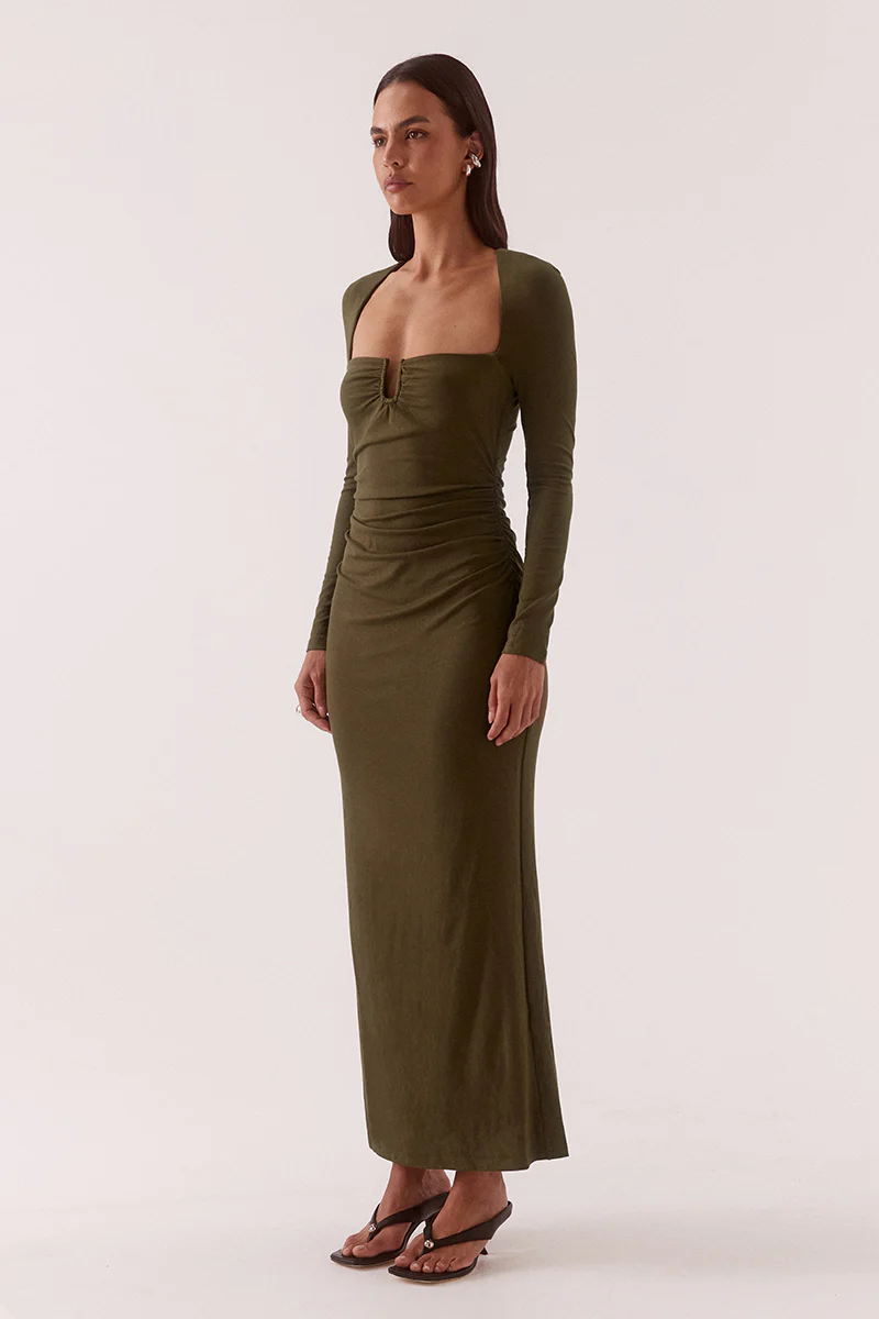 LOLA DRESS - KHAKI - Image 3