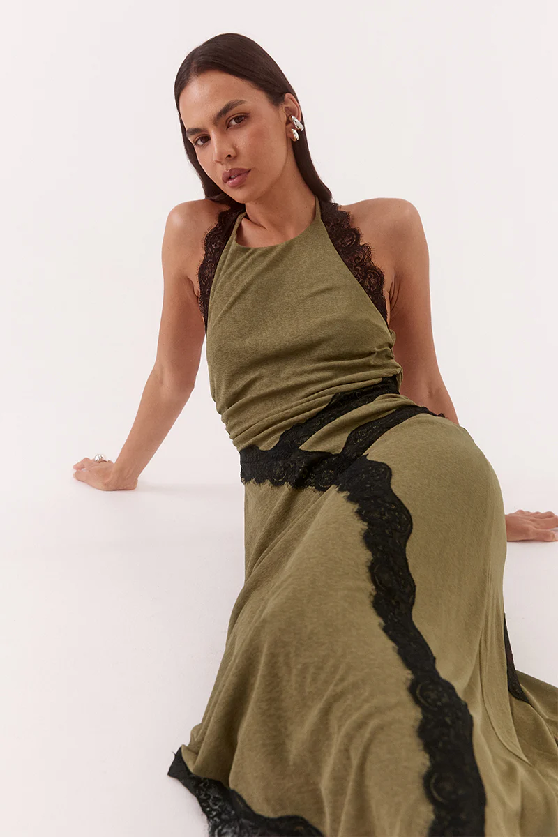 LONI DRESS - OLIVE - Image 2