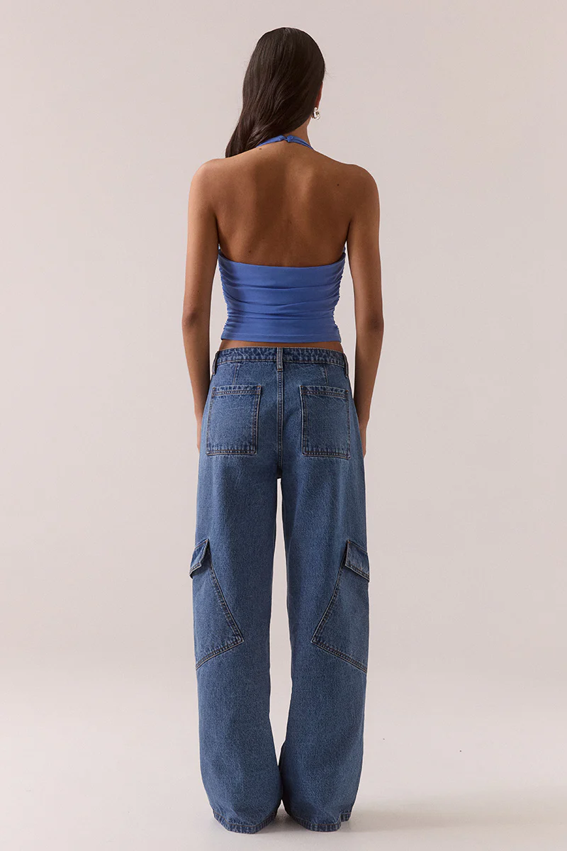 MYRIAD BOLERO HALTER TOP - CORNFLOWER - Image 4