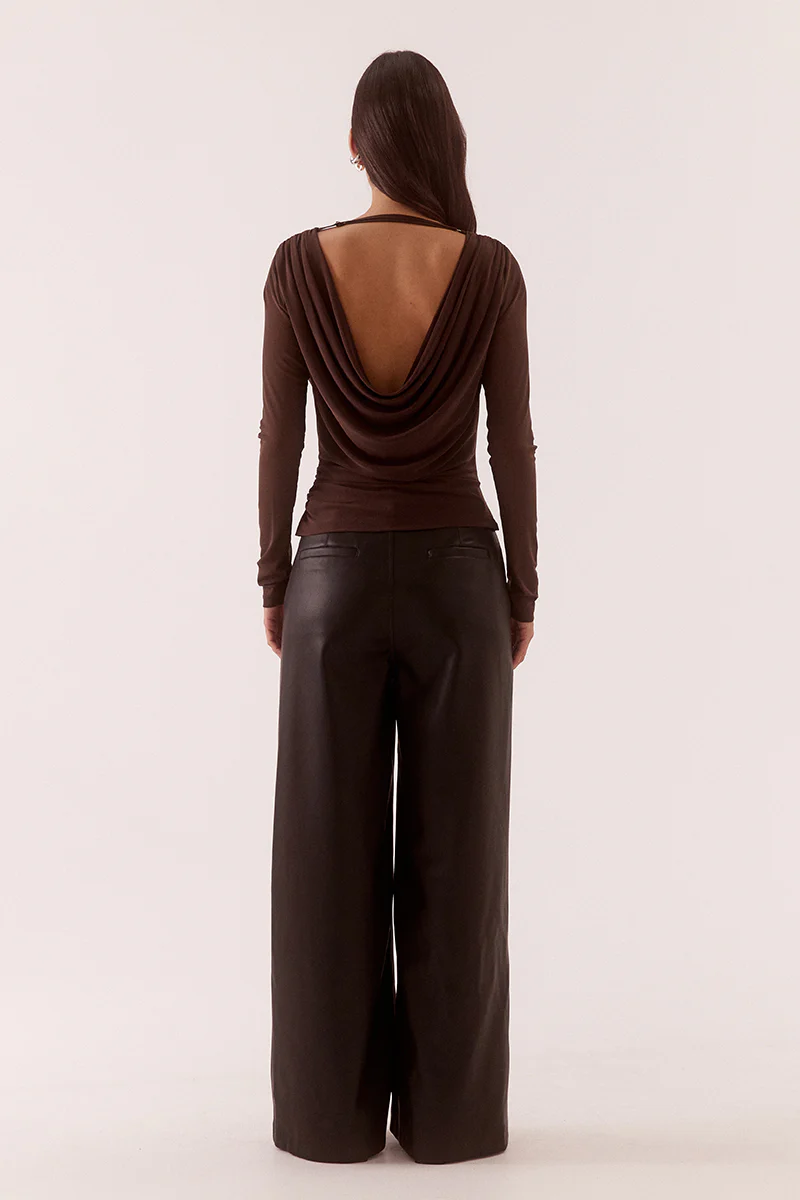 MYRIAD DRAPE TOP - RUM RAISIN - Image 4