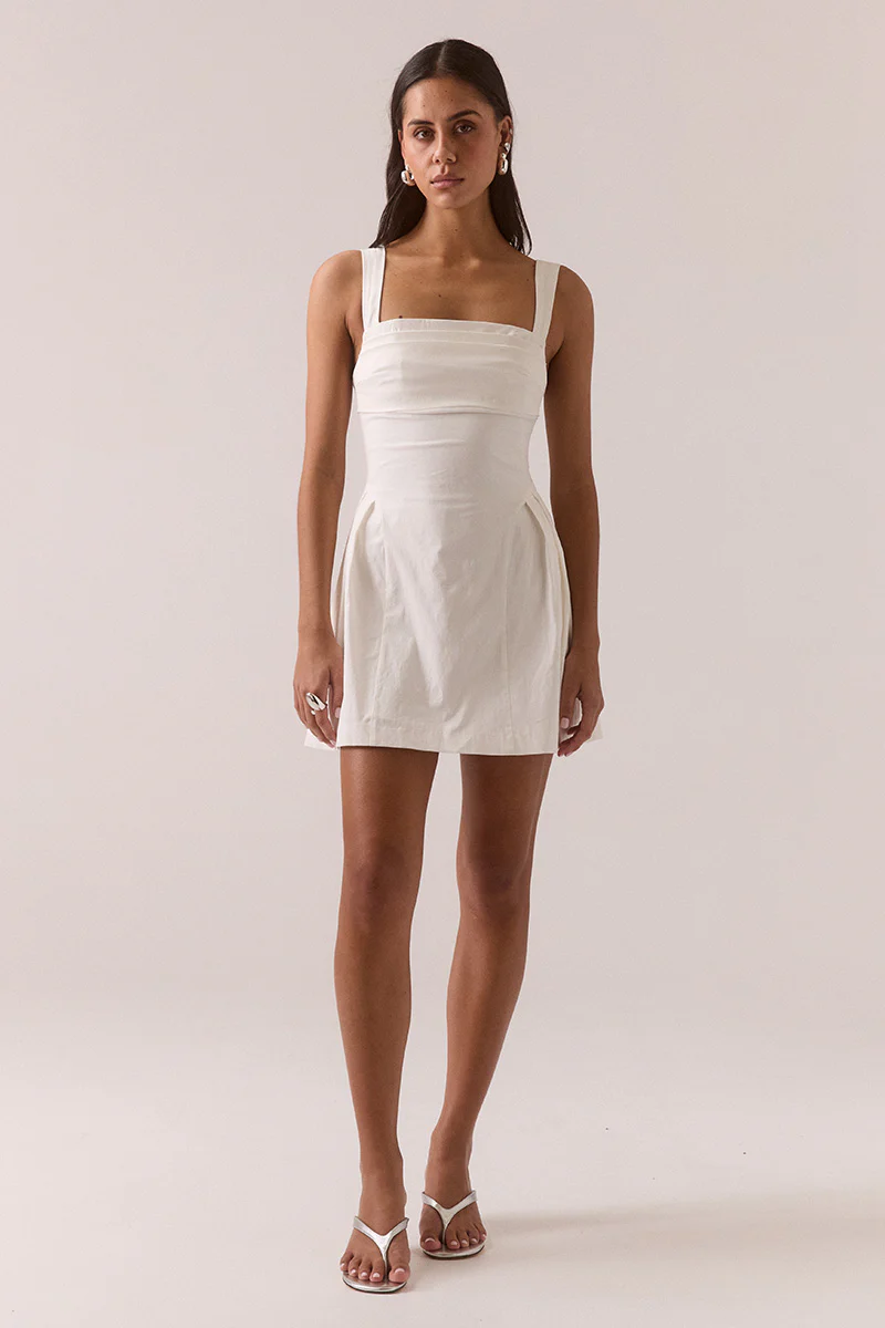 NIXIE MINI DRESS - VANILLA