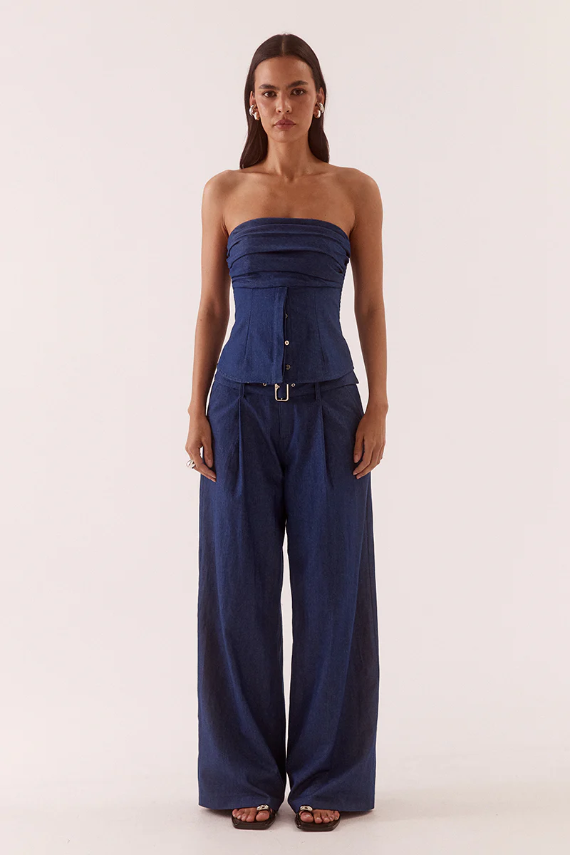 QUINN BODICE - MID-WASH BLUE