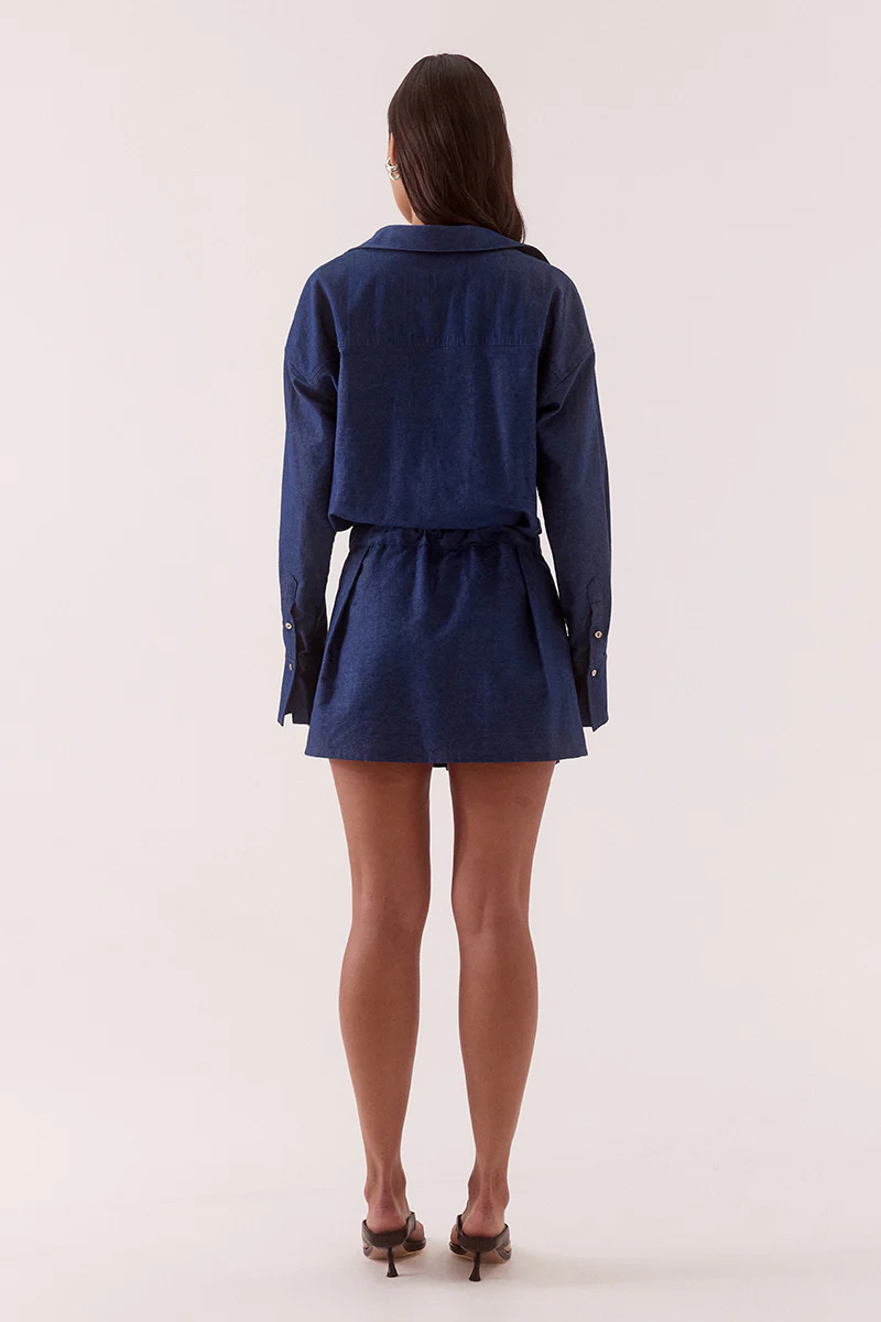 QUINN SHIRT DRESS - MID-WASH BLUE - Image 4