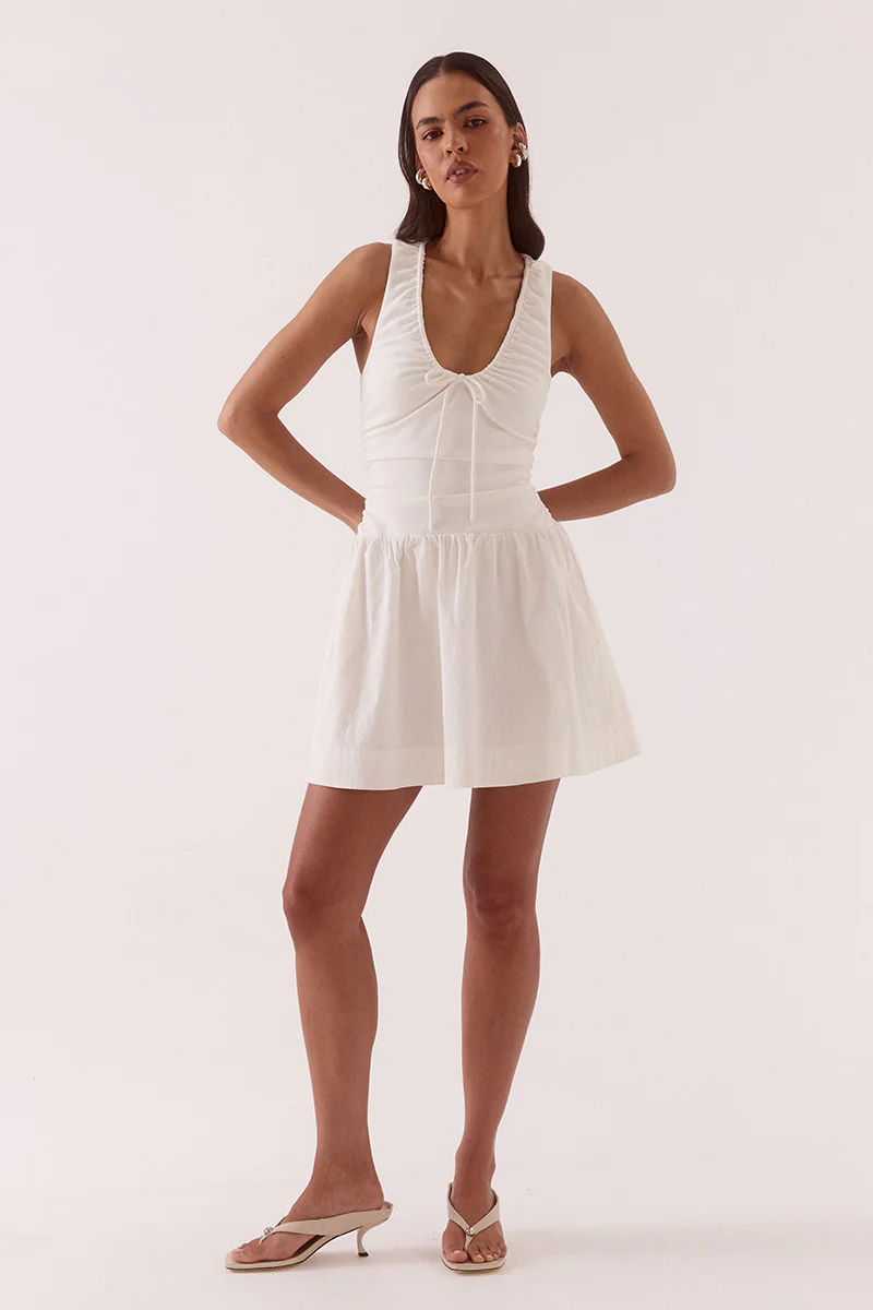 REVE MINI DRESS - CHALK - Image 3