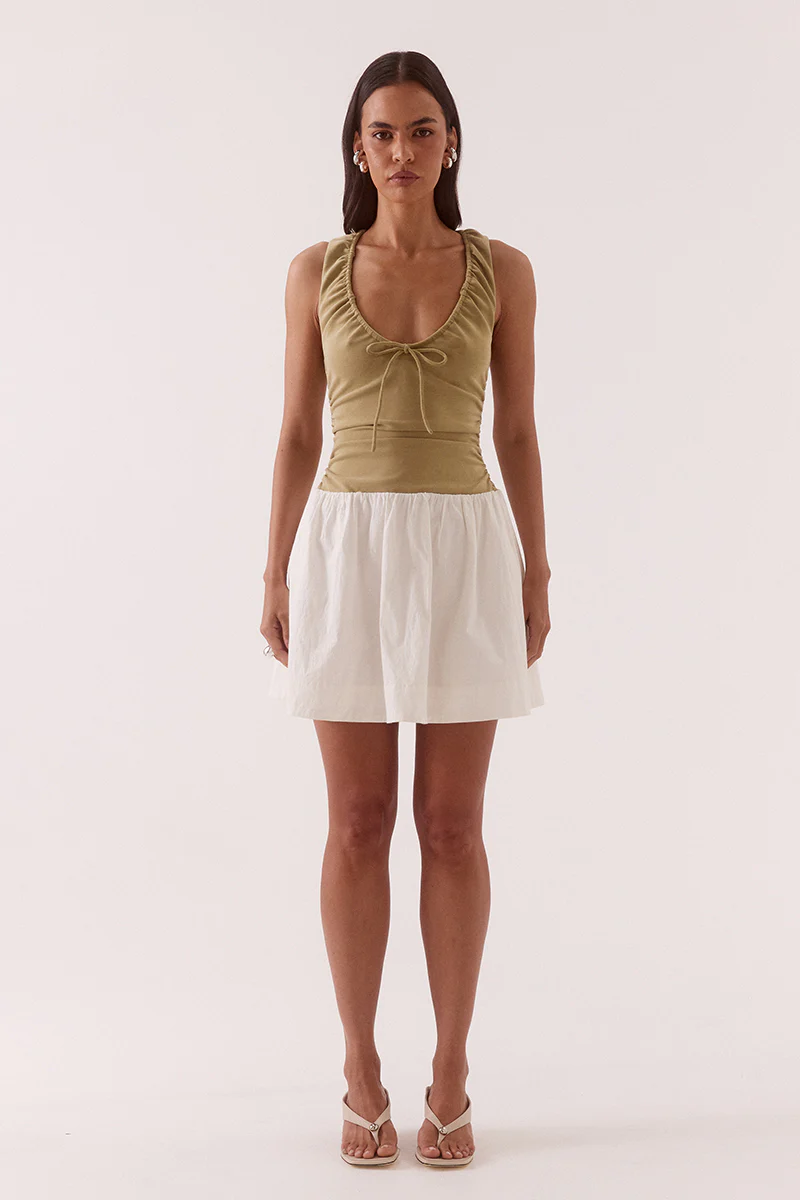 REVE MINI DRESS - SOFT KHAKI