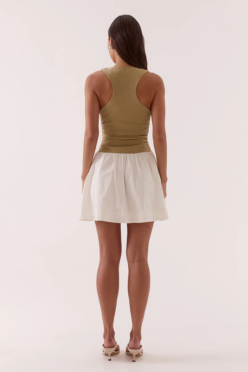 REVE MINI DRESS - SOFT KHAKI - Image 4