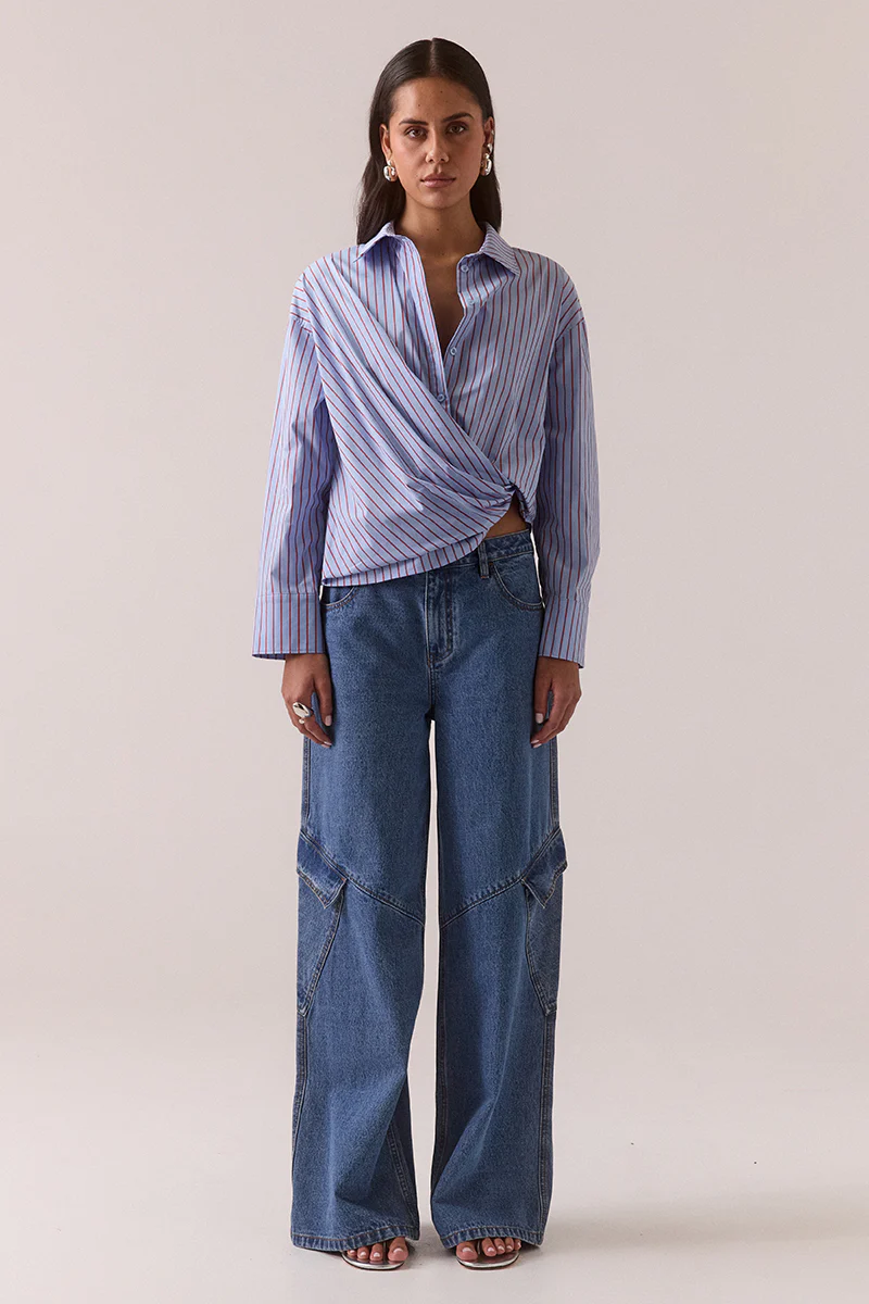 TAVEN SHIRT - CORNFLOWER STRIPE
