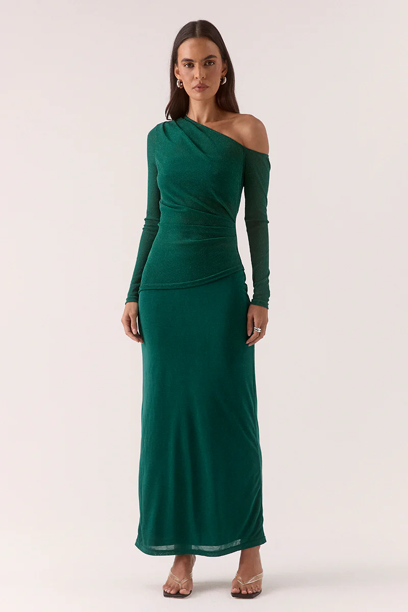 ZEYA LONG SLEEVE DRESS - EVERGREEN - Image 3